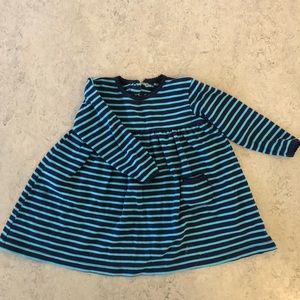 Blue striped girls dress